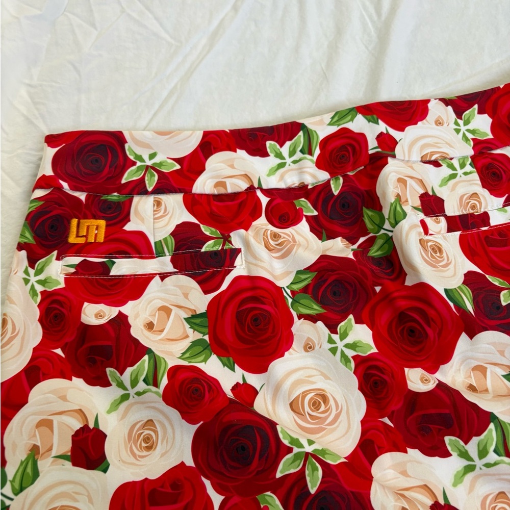 Loudmouth Floral Red and Cream roses golf  Skort size 12 - Picture 2 of 3